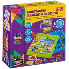 Мозаика с отверткой "Динозавры и дикие животные"