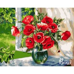 Рисование по номерам "Маки в вазе"
