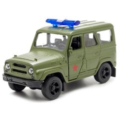 Машинка сувенирная "Уаз Хантер военный", в коробке, 1:50