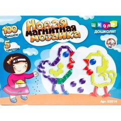 Магнитная мозаика, 100 фишек 5 цветов