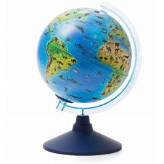 Глобус земли зоогеографический с подсветкой 25 см