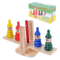 Игрушка из дерева "Весы - пирамидки"