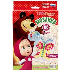Мозаика 100 фишек 6 цветов "Маша и Медведь"