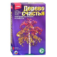 Плетение из пайеток и бисера "Дерево счастья. Осинка"