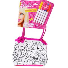 Раскрашиваем сумку "Barbie"