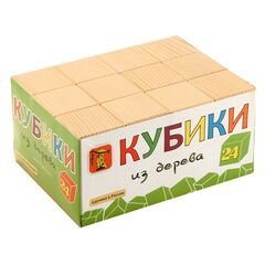 Кубики из дерева неокрашенные 24 штук Пелси