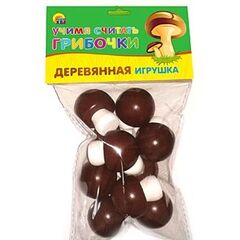 Счетный материал из дерева "Грибочки"
