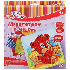 Самоклеящаяся мозайка "Медвежонок с медом"