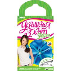 Украшение из лент "Лазурь"заколка