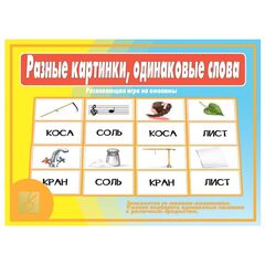 Развивающая игра "Разные картинки, одинаковые слова" (омонимы)