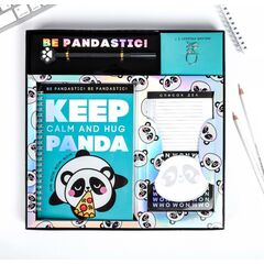 Набор PANDA, ежедневник A5 40 листов, планинг, ручка, скрепки, стикеры