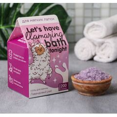 Соль в коробке молоко Llamazing bath, лаванда, 200 г