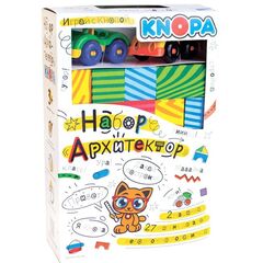 Мягкий конструктор для малышей KNOPA "Архитектор", 27 деталей, 2 машинки
