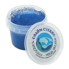 Слайм "Стекло" с синими блестками, 100 гр