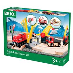 BRIO Железная дорога с автодорогой,переездом и краном, 26 элементов