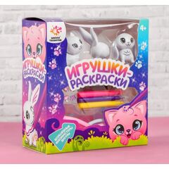 Игрушки для раскрашивания многоразовые "Кошечка, зайчики"