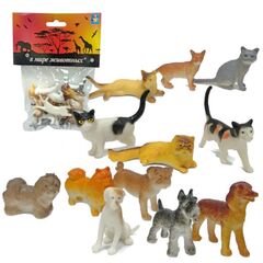 Игровой набор животных "Собаки и кошки", 12 штук