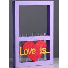 Рамка-ваза "Love is", сиреневый, 45 х 30 см