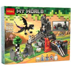 Конструктор Jisi Bricks (Decool) "Майнкрафт. Атака Дракона Эндера", 609 деталей