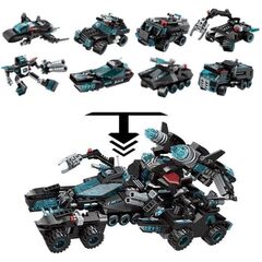 Конструктор-трансформер 1TOY Blockformers  "Мегатрансфорсер", комплект из 8 шт