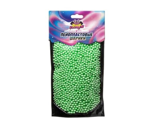 Наполнение для слайма "Пенопластовые шарики" 4 мм Зеленый ТМ "Slimer"