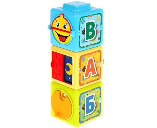 Пирамидка-кубики "Учим буквы, цифры и цвета"