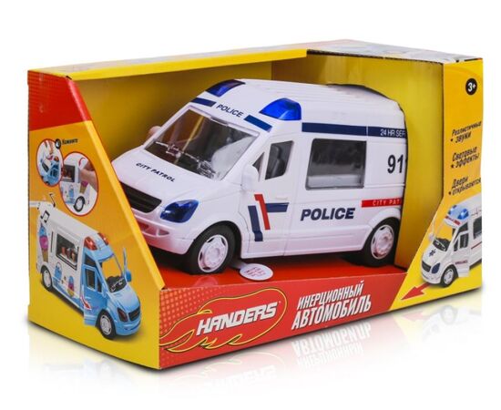 Инерционный автомобиль "Полиция", 25 см, откр. двери, свет, звук