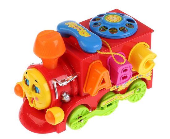 Музыкальный паровозик-сортер для малышей с телефоном