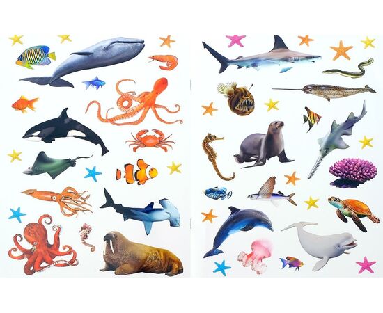 Набор книг с наклейками "Энциклопедии о животных. Подводный мир и Животные мира"