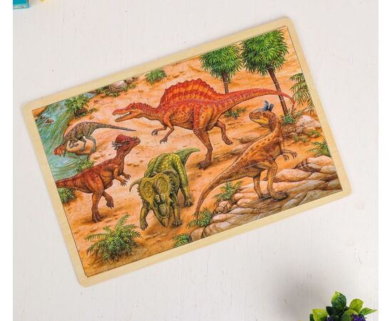 Пазл из дерева "Динозавры", 100 деталей