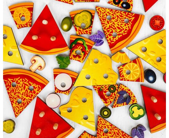 Игра пирамидка-пазл "Пицца", 54 детали, 5 слоев