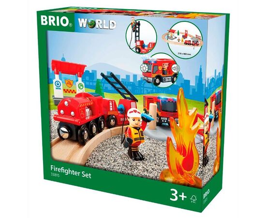 BRIO Деревянная железная дорога "Пожарная станция" 18 элементов