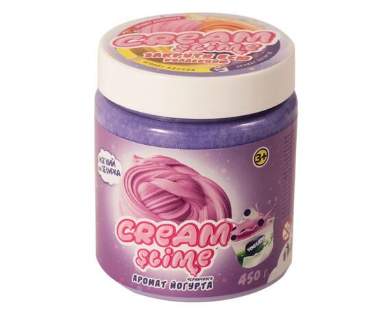 Флаффи слайм "Cream Slime", 450 гр, аромат черничного йогурта