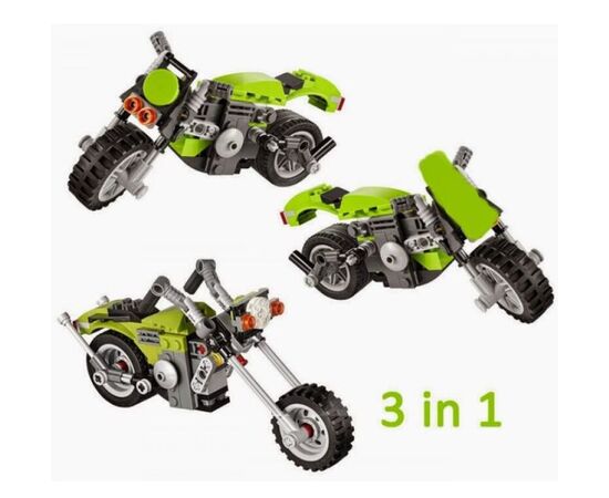 Конструктор Decool 3 в 1 "Мотоциклы", 129 деталей