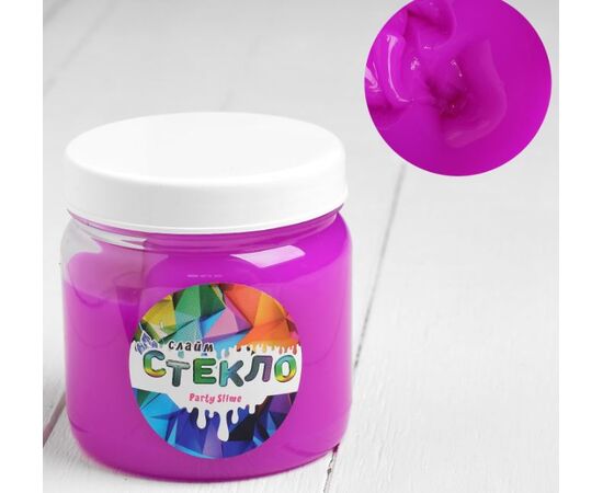 Слайм стекло "Party Slime", фиолетовый неон, 400 г