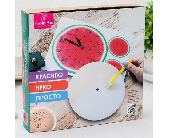 Часы в технике декупаж "Арбуз"