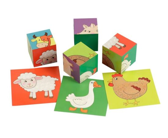 Кубики из пластика "Домашние животные", 4 шт