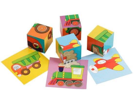 Кубики из пластика "Транспорт", 4 шт