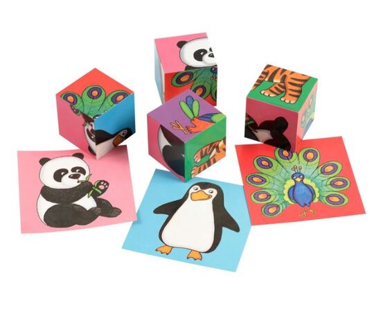 Кубики из пластика "Зоопарк", 4 шт