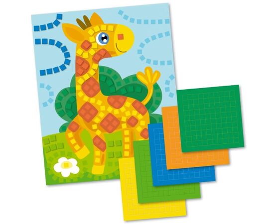 Аппликация наклейками-квадратиками "Жираф"