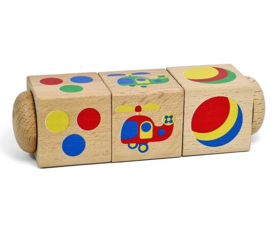 Кубики деревянные на оси "Цвет"