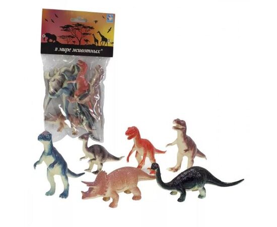 Набор в мире животный "Динозавры", 6 штук