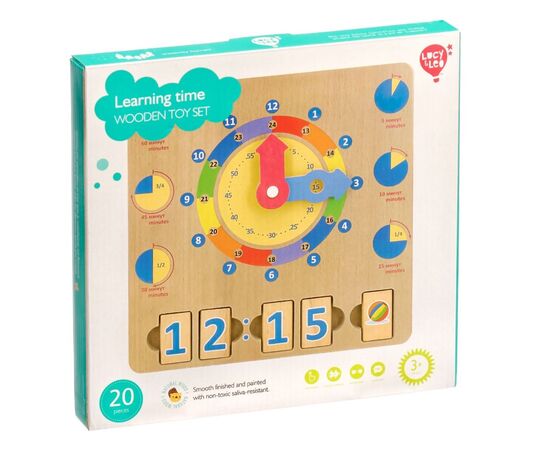 Обучающая игра из дерева "Учим время"