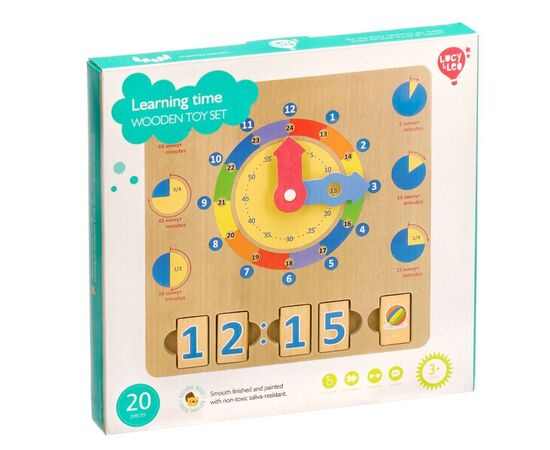 Обучающая игра из дерева "Учим время"