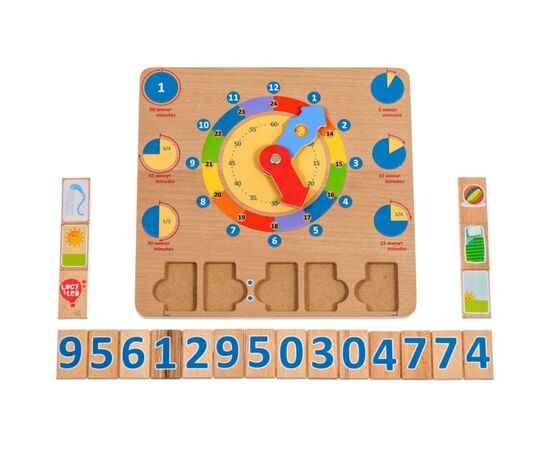 Обучающая игра из дерева "Учим время"