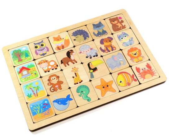 Развивающая игра из дерева "Кто где живет"