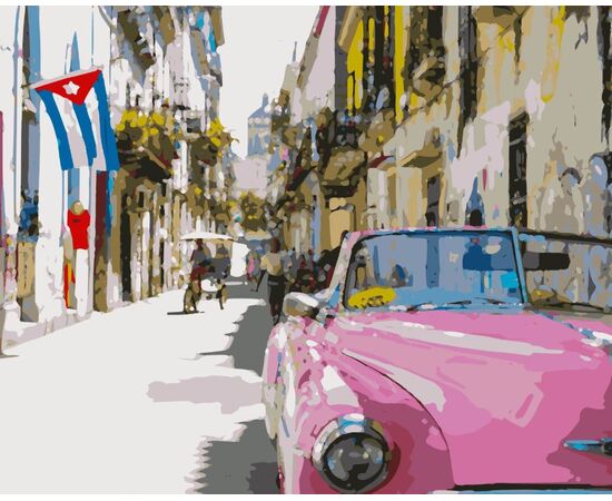 Роспись по холсту по номерам "День на Кубе"