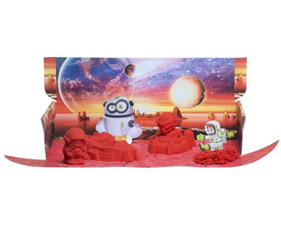 Космический песок "Космическое путешествие", 1 кг, красный, светящийся, с песочницей