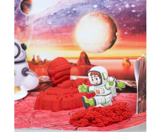 Космический песок "Космическое путешествие", 1 кг, красный, светящийся, с песочницей