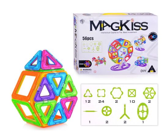 Магнитный конструктор "MagKiss", 38 деталей + карусель
